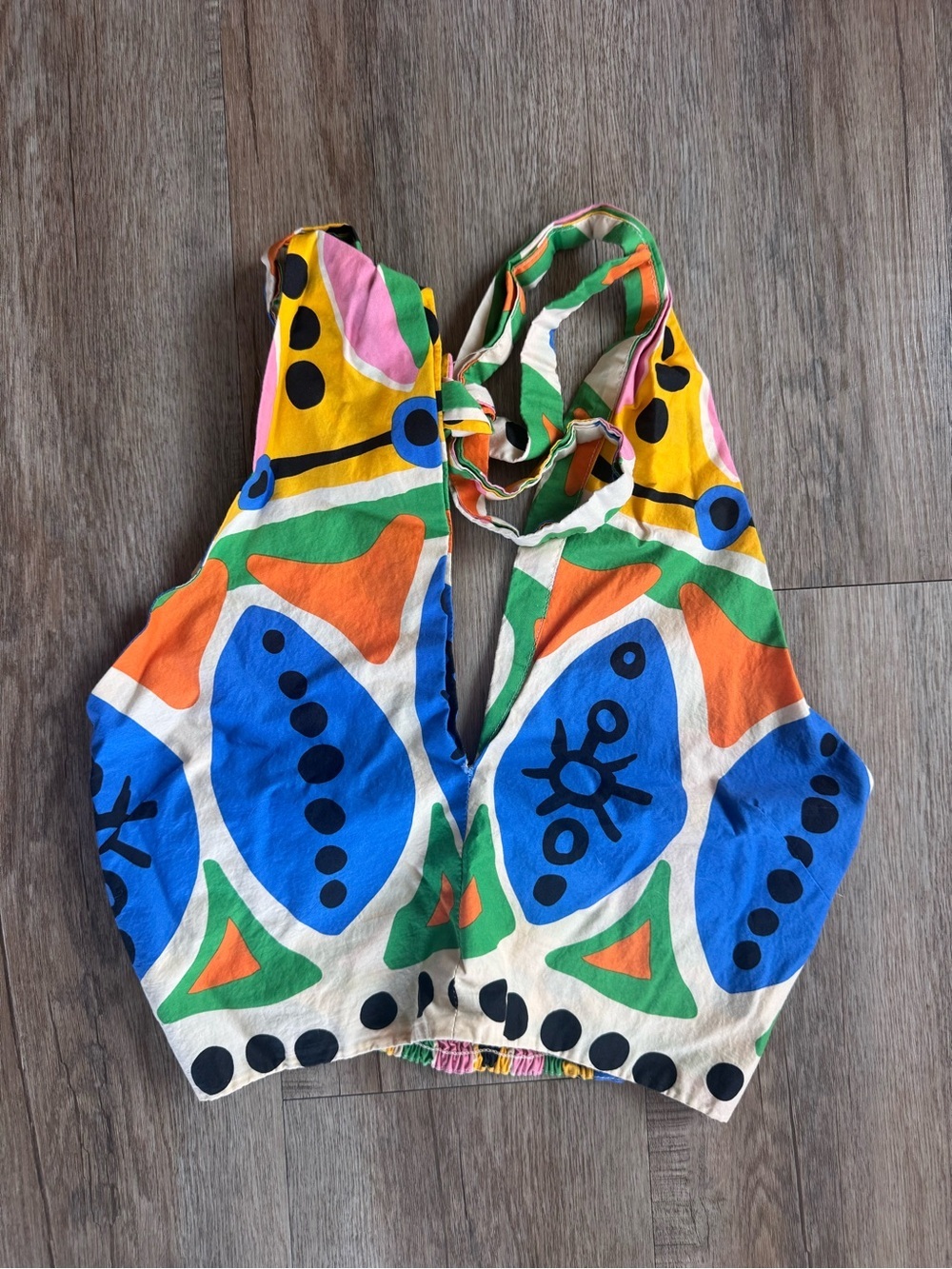 Joie Multicolor Smocked Halter Crop Top
